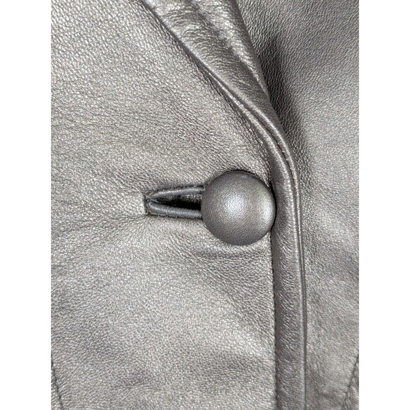 Vintage Dero by Rocco D'Amelio Womens Metallic Gold Leather Coat Large - Picture 4 of 10